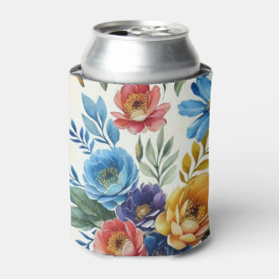 Porta-lata Primavera Watercolor Floral Impressão