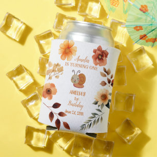 Porta-lata Primeiro aniversario personalizado de flor silvest