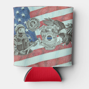 Porta-lata Primeiro Respondente Patriótico