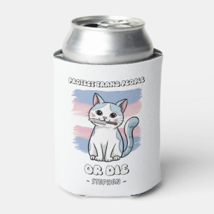 Porta-lata Proteger Pessoas Trans ou Morrer - Gato Fierce