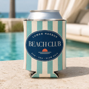 Porta-lata Protetor de Lata com Listras Teal Cabana Beach Clu
