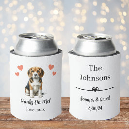 Porta-lata Protetor de Lata de Casamento de Beagle Personaliz