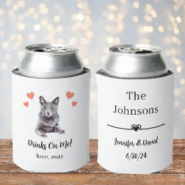 Porta-lata Protetor de Lata de Casamento de Gato Personalizad