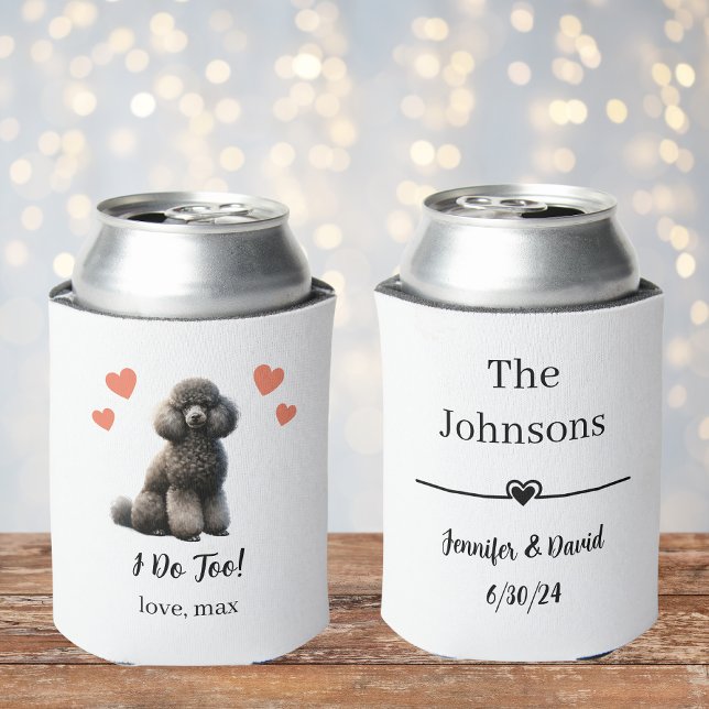 Porta-lata Protetor de Lata de Casamento de Poodle Personaliz (Criador carregado)