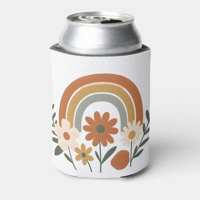 Porta-lata Protetor de Lata Floral Arco-Íris Retro (Can Back)