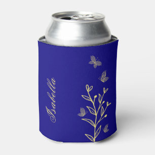 Porta-lata Protetor de lata floral simples azul real