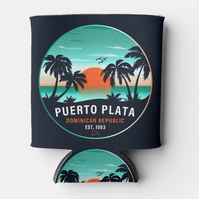 Porta-lata Puerto Plata Dominican Retro Sunset Souvenir 60 (Frente)
