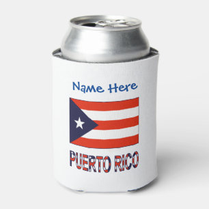 Porta-lata Puerto Rico Bandeira Porto-Riquenha Azul Personali
