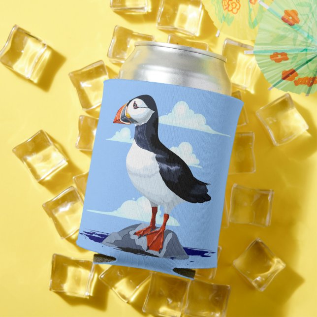 Porta-lata Puffin Cute Atlantic Seabird (Verão in situ)