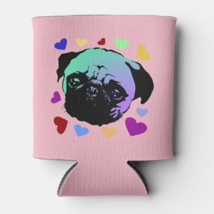 Porta-lata Pug Puppy Dog Love Hearts