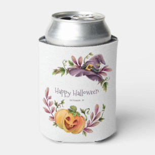 Porta-lata Pumpkin de Halloween e Chapéu de Bruxas