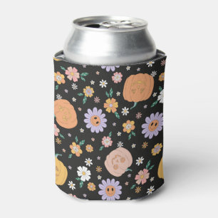 Porta-lata Pumpkins e Flores do Halloween Retro