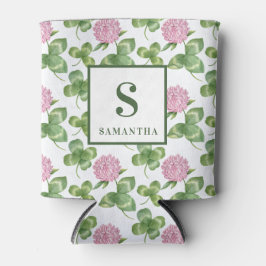 Porta-lata Púrpura Clover | Monograma de Dia de São Patrício