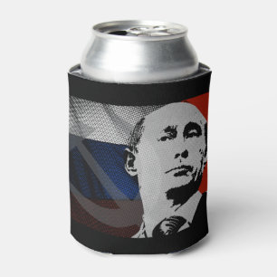 Porta-lata Putin com bandeira do russo
