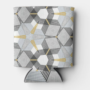 Porta-lata Quadrado hexágono colorido: caleidoscópio geométri