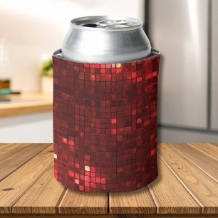 Porta-lata Quadrados de Estilo Disco Vermelho Padrão do Dia d
