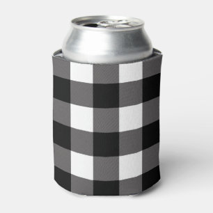 Porta-lata Quadrados Xadrez Branco e Preto Plaid Búfalo
