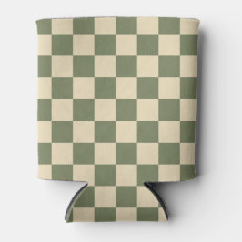 Porta-lata Quadro de verificação verde e bege claro