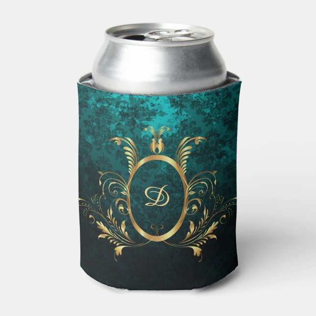 Porta-lata Quadro dourado personalizado do Damask (Can Front)