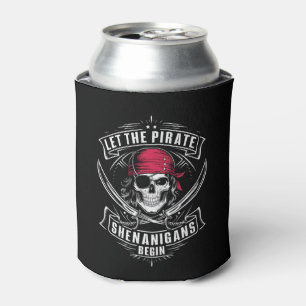 Porta-lata Que Comece as Travessuras de Piratas do Halloween 