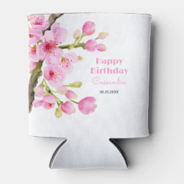 Porta-lata Quic Pink Cherry Blossom Sakura Aniversário Floral