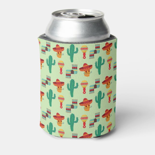 Porta-lata Quirky Mexicano Cactus e Sombrero Patterno (Can Back)
