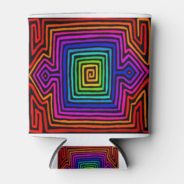 Porta-lata Rainbow Kuna Indian Mola (Frente)