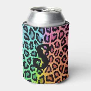 Porta-lata Rainbow Leopard Print Can Cooler