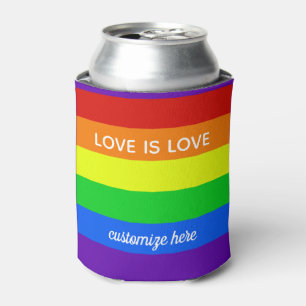 Porta-lata Rainbow Love é Love Orgulho gay Parade Custom LGB