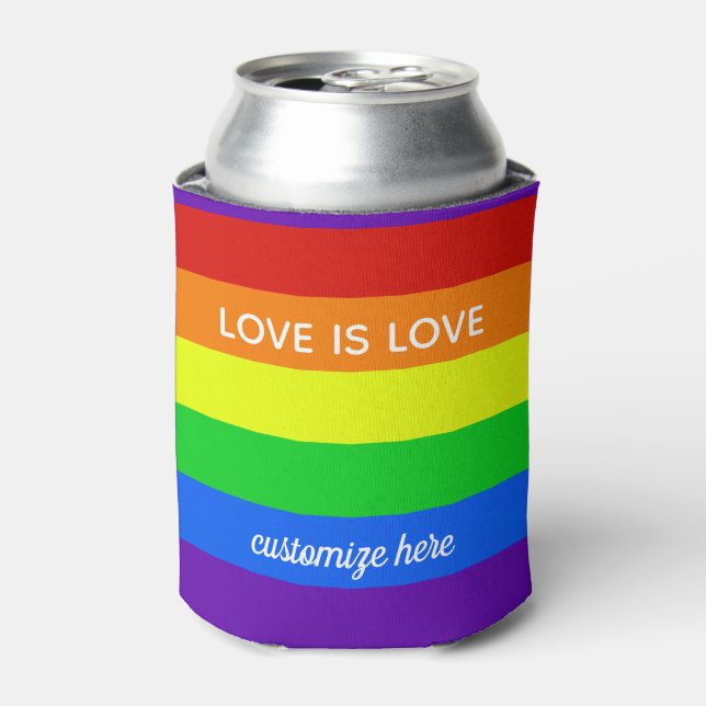 Porta-lata Rainbow Love é Love Orgulho gay Parade Custom LGBT (Can Front)