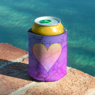 Porta-lata Rainbow Marbled Heart
