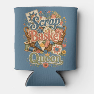 Porta-lata Rainha da Cesta de Retalhos Quilter Cottagecore