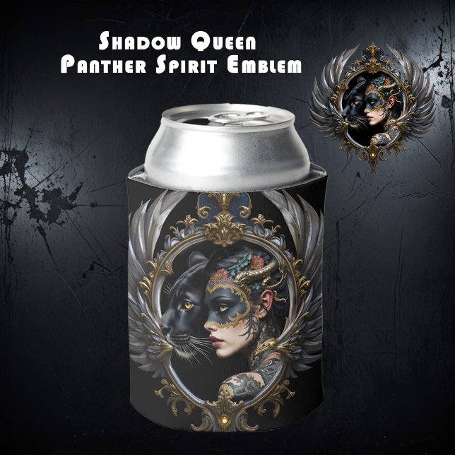 Porta-lata Rainha das Sombras – Emblema do Espírito Pantera. (Criador carregado)