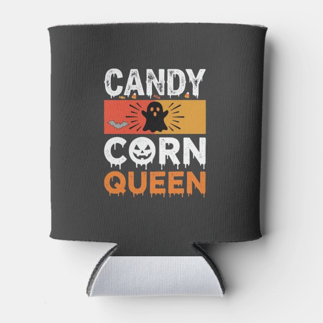 Porta-lata Rainha do Candy Corn Halloween SVG Design (Frente)