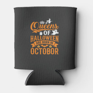 Porta-lata Rainhas do Halloween Nascidas em Outubro Tipografi