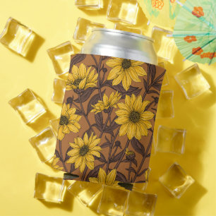 Porta-lata Raízes solares, girassol selvagem, amarelo e casta