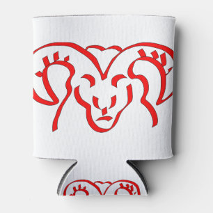 Porta-lata Ram Red Horns Animal Mammal Bull Efetivo Doméstic