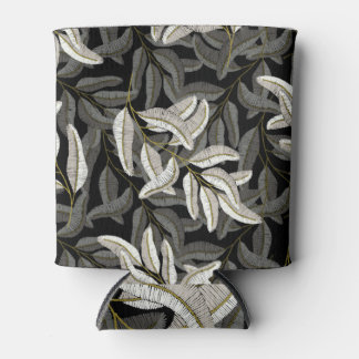 Porta-lata Ramais bordados: impressão preto-branco.