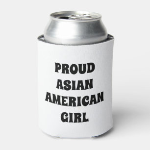 Porta-lata Rapariga Americana Orgulhosa, branca negra