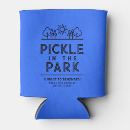 Porta-lata Raque de Pickleball com Tema Azul para Festa de An