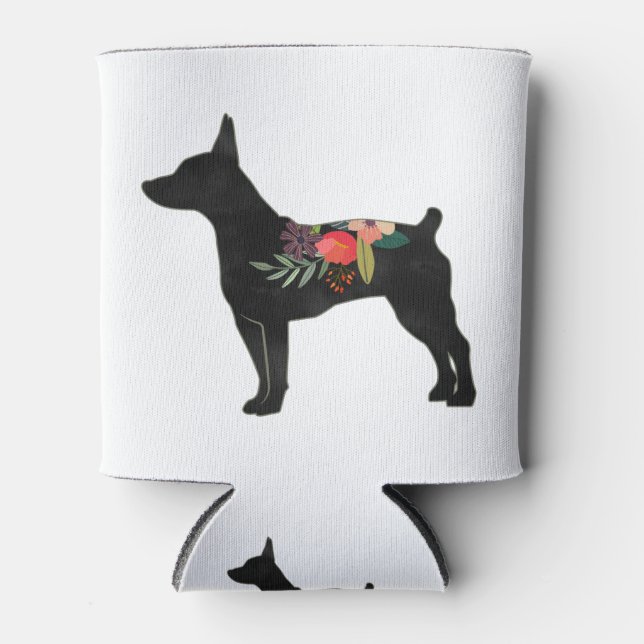 Porta-lata Rat Terrier CC Dog Boho Floral Silhouette (Frente)
