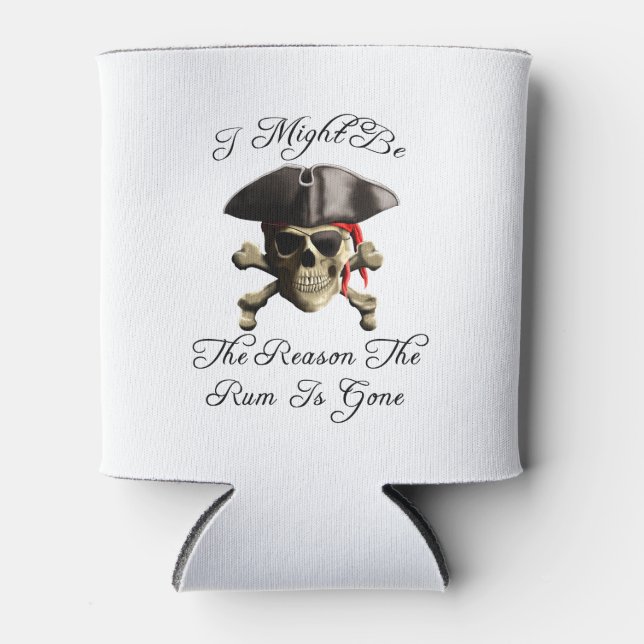 Porta-lata Razão Pela Qual O Rum Se Foi Para O Crânio Pirata (Frente)