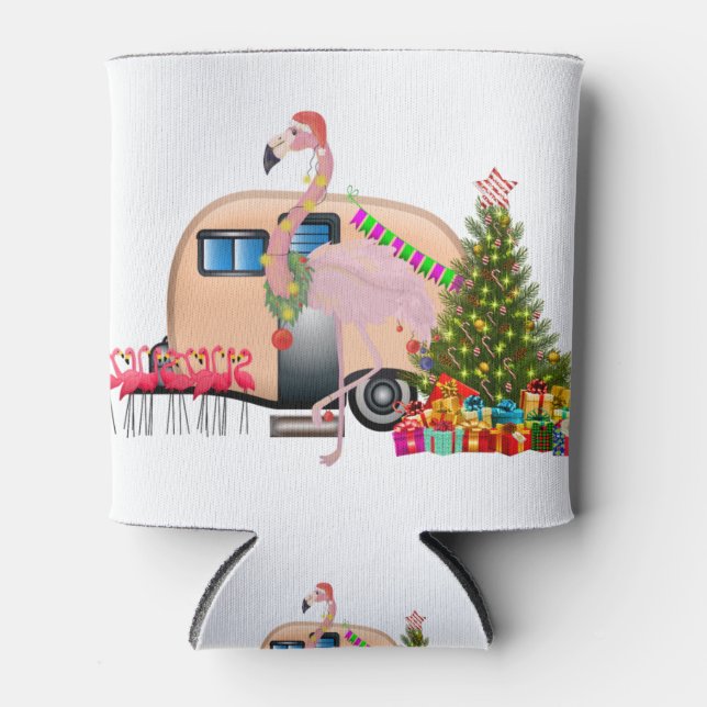 Porta-lata reboque flamingo papai noel (Frente)