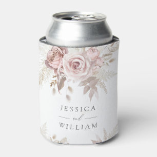 Porta-lata Recepção de Casamento Floral Marfim Bege Rosa Empo