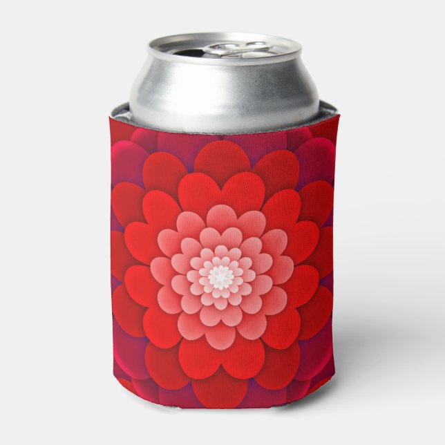 Porta-lata Red Floral Mandala-58566 (Can Front)