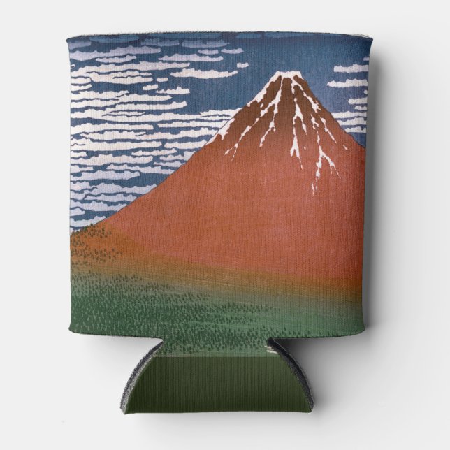 Porta-lata Red Fuji, Aka Fujiyama Volcano Katsushika Hokusai (Frente)
