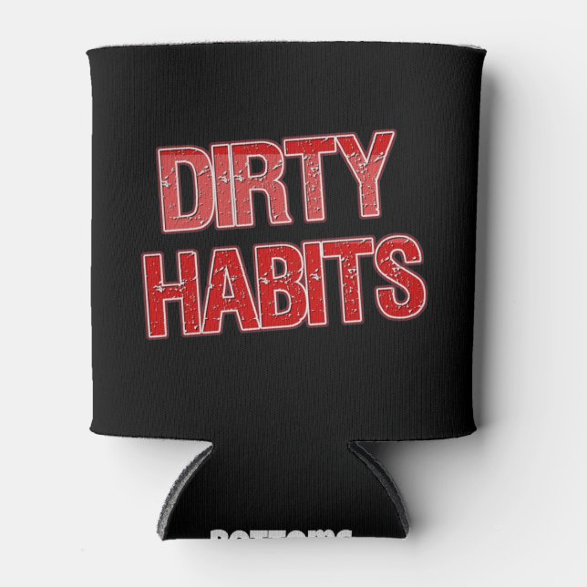Porta-lata Red Grunge Dirty Habits Coozie (Frente)