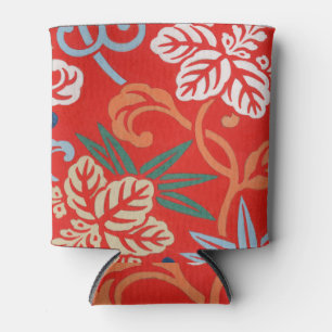 Porta-lata Red Hawaiian Japan Kimono: Vintage Floral