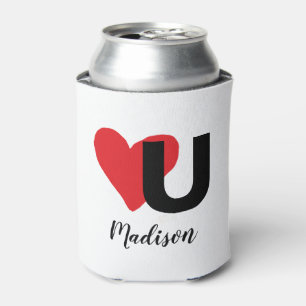 Porta-lata Red Heart U Love Dia de os namorados Monogramme Na