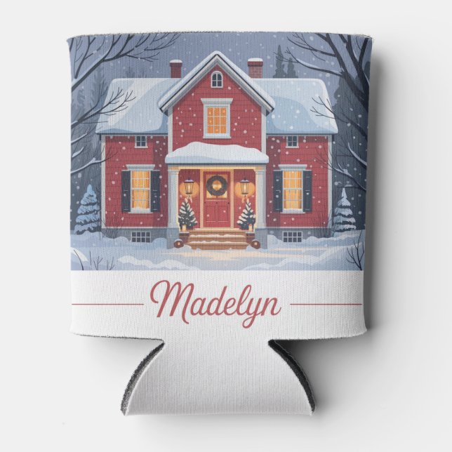 Porta-lata Red House Snow Can Sleeve (Frente)